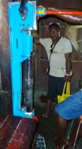 Pressing out the virgin coconut oil