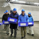 Australian delegation carrying seeds inside the seed vault